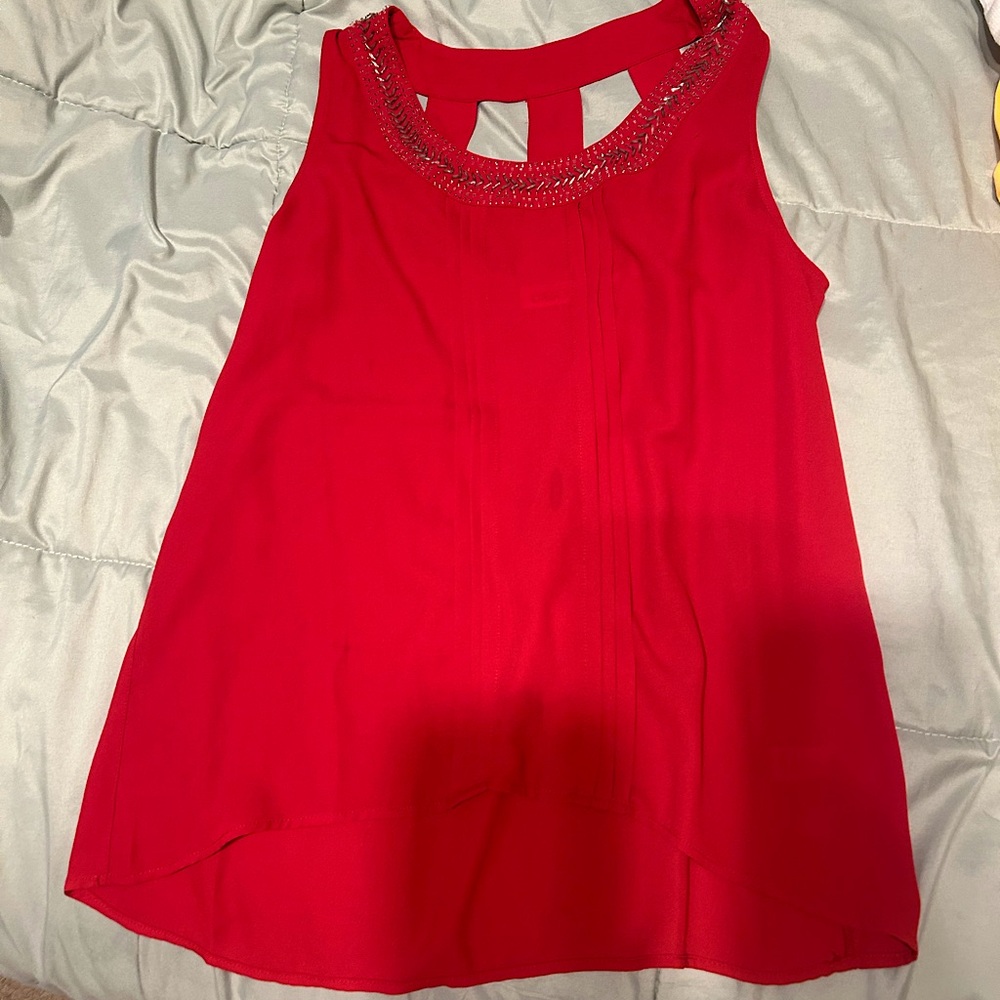 Beautiful red strapless blouse
